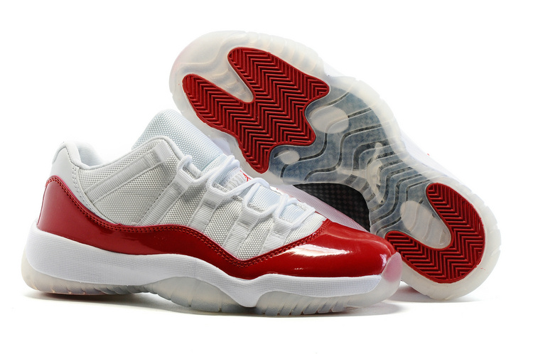 air jordans 11 (XI) low women shoes-white/varsity red